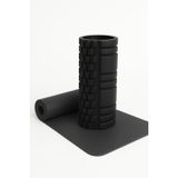 SUNYOGA Foam Roller Masaj Rulosu – Yoga, Pilates, Fitness ve Fizyoterapi İçin EVA Köpük Masaj Aleti (33x14 cm) (Siyah)