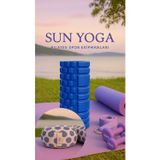 SUNYOGA Zafu meditasyon minderi Foam roller mavi ikisi birlikte