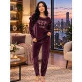 SUNZER HOMEWEAR charme bayan kışlık kadife pijama takımı