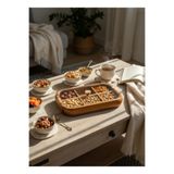 Suo Home Dikdörtgen 6 Gözlü Akasya Çerezlik / Takı Kutusu (32,5x21,5 cm)