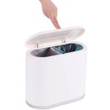 SuoXing Dikdörtgen Plastik Çöp Kovası 2.11 Galon Çöp Kovası, Basın Üst Kapaklı 8 L Çöp Kovası, Çıkarılabilir Astar Kovası, Banyo için Modern Dispenser, Oturma Odası, Yatak Odası, Beyaz