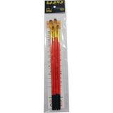 Süper 4'lü Sentetik Yağlı ve Akrilik Boya Fırça Seti, 4 Parça, 2.5mm Fırça Genişliği, 15CM Sap Uzunluğu, Standart Boy, No: 2-4-6-8 - Kestane Akaju - Option-1