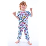 Süper Arabalar Desenli KısaKollu Çocuk Pijama Takımı 3-8 Yaş