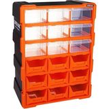 Super-Bag ASR-6011 Monoblok Avadanlık Çekmece Seti 38.1X15.7X47.5CM 18'li 9 Kapalı+9 Açık