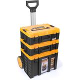 Super-Bag Master Case Tekerlekli 3’lü Set Büyük Takım Çantası 3 Bölmeli Suya Dayanıklı Tasarım - Siyah
