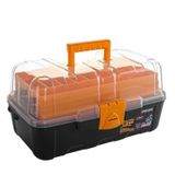 Super-Bag Şeffaf Balıkçı Takım Alet Çantası 16" (Üç Raflı) Siyah