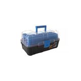 Super-Bag Şeffaf Balıkçı Takım Çantası 16" (Üç Raflı) Mavi
