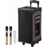 Süper Bass 100W Taşınabilir Karaoke Sistemi Çift Mikrofonlu Hoparlör Parti Box