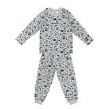 Süper Dino Erkek Bebek Gri Pijama Takımı