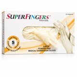 SUPER FINGERS Latex Pudrasız Tek Kullanımlık Koruyucu Eldiven, 100 Adet, Large