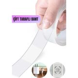 Süper Güçlü Çift Taraflı Bant - Iz Bırakmaz, Şeffaf, Yapıştırıcı Montaj Bandı (Çok Amaçlı)