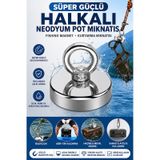 Süper Güçlü Neodyum Pot Mıknatıs 60mm - Halkalı Kurtarma Ve Fishing Magnet
