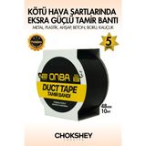 Süper Güçlü Su Geçirmez Sızdırmaz Siyah Renk Çok Amaçlı Izolasyon ve Tamir Bandı 48MM x 10M - 5 Adet