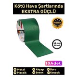 Süper Güçlü Su Geçirmez Sızdırmaz Yeşil Renk Çok Amaçlı Tamir İzolasyon Bandı 48mm x 10m - 10 Adet