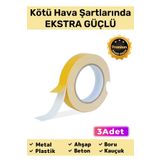 Süper Güçlü Uzun Ömürlü Kuvvetli Yapışkan Kolay İz Bırakmaz Çift Taraflı Köpük Bant 10mt - 3 Adet