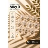 Süper Güçlü Yapışkanlı Çerçeve ve Duvar Askısı – Deliksiz Vidalı Tırnak Kanca Tutucu 10 adet FL-0040
