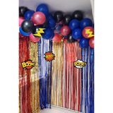 Süper Kahramanlar Tema Doğum Günü Balon Zinciri Seti Fon Perdeli Doğum Günü Süsleme Seti