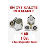 Süper Kromajlı 2 Adet (1 alt - 1 üst) Duşakabin Tekerleği Cam Kabin Tekeri Rulman Çift Tekerli