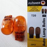 Super Light 12V Tek Duy (93 Tipi) Sarı 21W Dipsiz Orjinal Amber Cam (T20) Ampul (2 Ad )