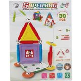 Super Mag Supermag 30 Parça Manyetik Yapı ve Ev Seti- Renkli Stem Eğitici Manyetik Oyuncak - MIKNATISLI OYUNCAK