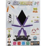 Super Mag Supermag 30 Parça Manyetik Yapı ve Geometri Seti- Stem Eğitici Manyetik Oyuncak - MIKNATISLI OYUNCAK
