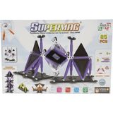Super Mag Supermag 85 Parça Manyetik Yapı Oyuncağı ve Geometri Stem Eğitim Seti Siyah Panel Serisi - MIKNATISLI OYUNCAK