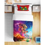 Super Mario 3D Dijital Baskılı Tek Kişilik Erkek Çocuk Çarşafsız Nevresim Takımı - Renkli - 160 x 220 cm