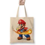Super Mario Atari Bez Çanta Uzun Saplı - Açık Bej - 40 X 40