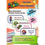 Süper Mario Etiketi Defter Etiketi Kitap Etiketi Kişiye Özel Suya Dayanıklı Isim Yazılabilien - 1 - Çok Renkli