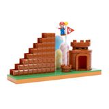 SUPER MARIO Nintendo 2.5 inç Aksiyon Figürleri Kursu Mario Figürü, Etkileşimli Merdivenler, Bayrak Direği, Kale ve Taban Platformu ile Komple Oyun Seti