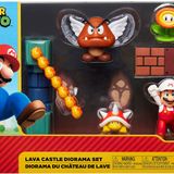 SUPER MARIO Süper Mario Nitendo Lav Kalesi'ne 2,5 " Şekil Diorama Set Play içerir: Fireballs, Block & Yangın Çiçek Spinning Yangın Mario, Dikenli, & para Goomba, Mekanik