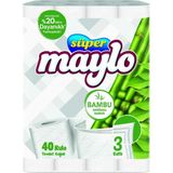Süper Maylo Bambu Katkılı Tuvalet Kagıdı 40'Lı (8'Li Paket)