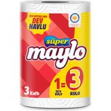 Süper Maylo Dev Havlu 1=3 Rulo - Beyaz