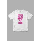 Super Mom Superman Baskılı Tişört - Beyaz - XL