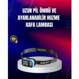 Süper Parlak LED Kafa Feneri 3 Renk 53 Mod Type C Şarjlı ( Lisinya )