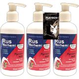 Süper Playboy 3 Tane 250 ml Ceviz Sütlü & Cevizli Rus Merhemi Tüy Dökücü Krem + 1 Armağan Jel - 1li
