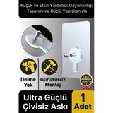 Süper Sağlam İz Bırakmaz Çerçeve Tablo Banyo Mutfak Ultra Güçlü Yapışkanlı Çivisiz Askı 1 Adet