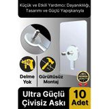 Süper Sağlam İz bırakmaz Çerçeve Tablo Banyo Mutfak Ultra Güçlü Yapışkanlı Çivisiz Askı 10 Adet