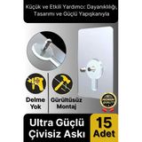 Süper Sağlam İz bırakmaz Çerçeve Tablo Banyo Mutfak Ultra Güçlü Yapışkanlı Çivisiz Askı 15 Adet