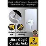 Süper Sağlam İz bırakmaz Çerçeve Tablo Banyo Mutfak Ultra Güçlü Yapışkanlı Çivisiz Askı 2 Adet