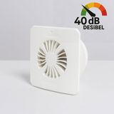 Süper Sessiz Aspiratör 120 mm Banyo Wc Tuvalet Havalandırma Fanı Duvar Tipi Aspiratör Mutfak Hava - Beyaz