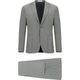 Super Slim Fit Ekstra Dar Kesim Keten Karışımlı Spor Takım Elbise - 52 - Orta Füme - Süper Slim Fit