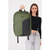 Superbag 15.6-17.3 Inç Laptop Sırt Çantası 5 Bölmeli Su Itici Kumaş Korumalı Notebook Çantası 6520 - Haki