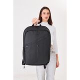 Superbag 15.6-17.3 Inç Laptop Sırt Çantası 5 Bölmeli Su Itici Kumaş Korumalı Notebook Çantası 6520 - Siyah