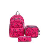Superbag Kız Çocuk İlkokul Çantası Smile Desenli Sırt Çantası Beslenmelik ve Kalemlik 3'Lü Set