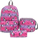 Superbag Kız Çocuk İlkokul Çantası Unicorn Desenli Sırt Çantası Beslenmelik ve Kalemlik 3'Lü Set