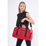 Superbag Seyahat Spor Çantası Kadın Erkek Kırmızı - Siyah - Kırmızı