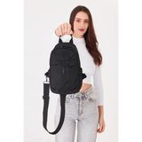 Superbag Su Itici Kumaş Çapraz Askılı Omuz ve Bel Çantası Unisex Günlük Kullanım Çanta SPR-6590 - Siyah