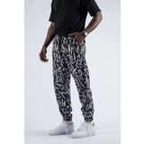 SUPERBLUE Erkek Baskılı Günlük Esnek Siyah Jogger Pantolon