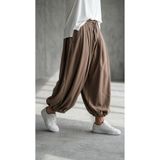 SUPERBLUE Erkek Hakama Sokak Tarzı Baskılı Bürümcük Spor Şalvar Pantolon